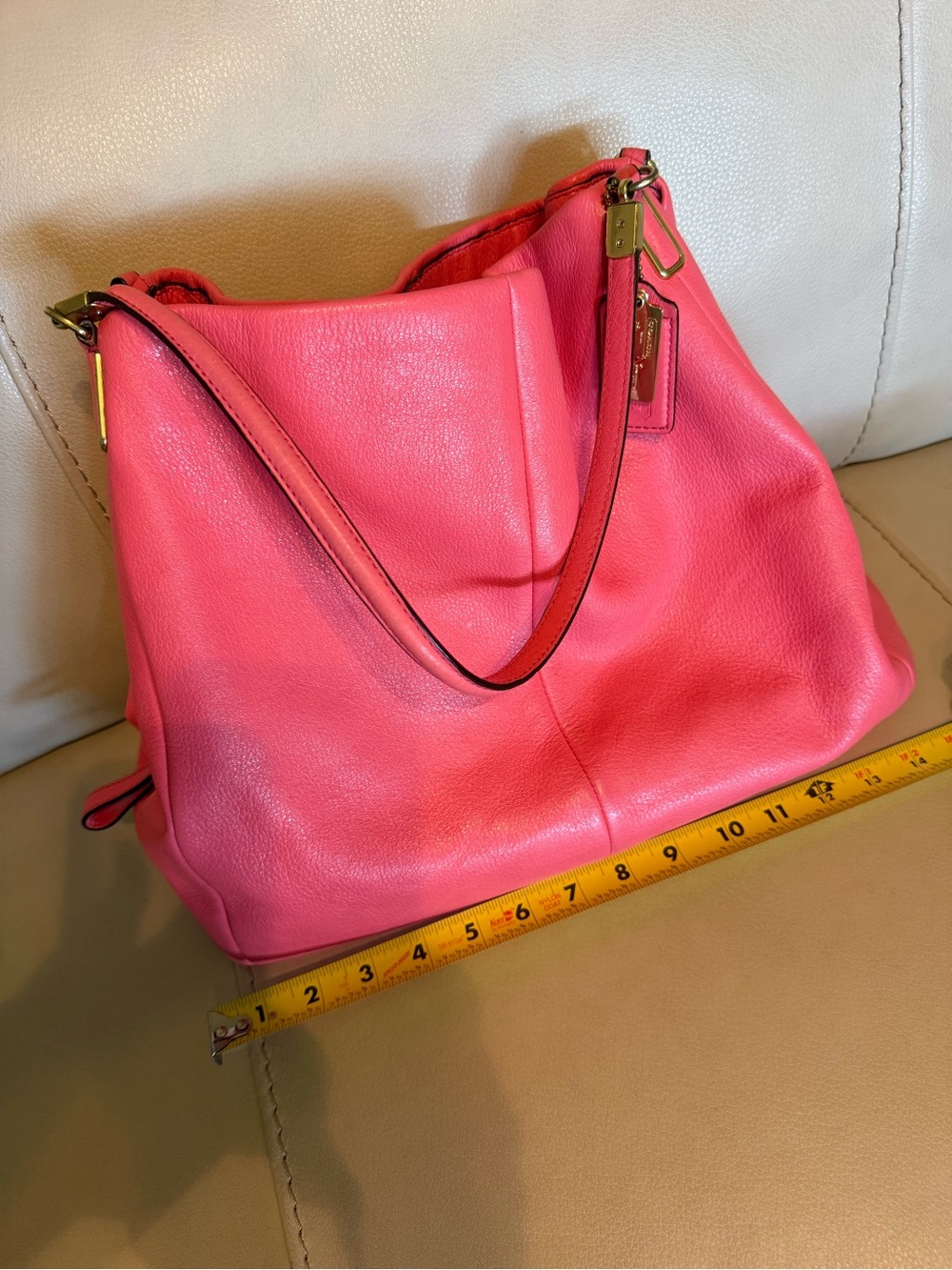 Coach Pink Pebbled Leather Shoulder Hobo